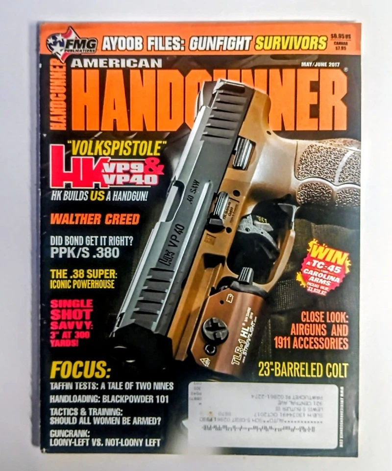 American Handgunner May June 2017 Magazine HK VP9 VP40 Walther Creed Free Ship - Image 1 of 3