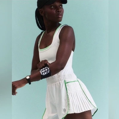 FP Movement XL Shortie Mameluco Tenis Pickleball Boho Blanco Verde Entrenamiento Gimnasio Foto 1 de 4