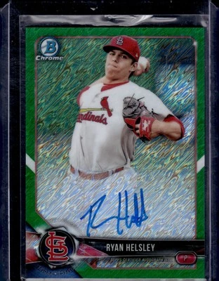 2018 Bowman Chrome #CPA-RH Ryan Helsley Prospects Autographs Green Shimmer  #/99 - Image 1 of 2