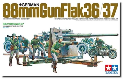 Tamiya Models German 88mm Gun Flak 36.37 Model Kit - Image 1 of 4