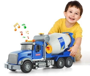 Big Cement Mixer Truck Toys Engineering car Lights Sounds,Friction Powered Pu... - Picture 1 of 7