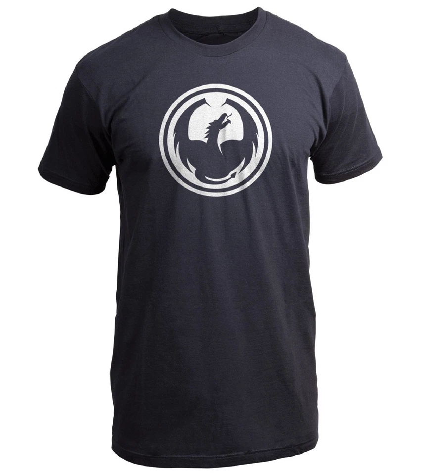 Dragon Icon Staple Line Mens Short Sleeve T-Shirt Black SM - Image 1 of 1