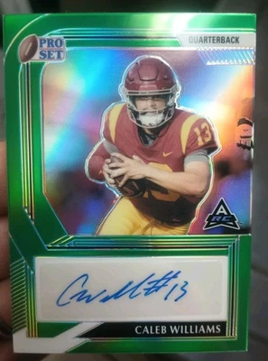 Caleb Williams Auto 2022 Leaf Pro Set RC Rookie /15 Green Chicago Bears SSP - Image 1 of 4