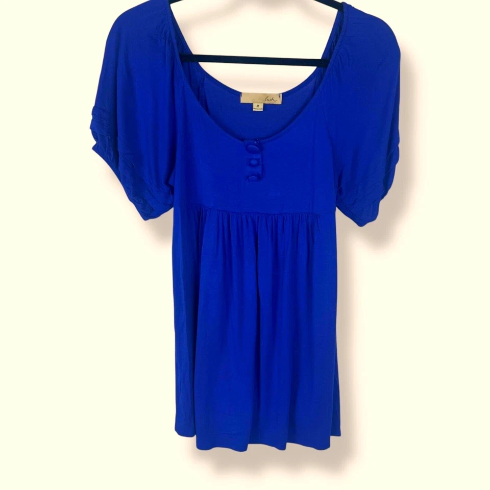 Top Babydoll Azul Exuberante Para Mujer Talla Mediana Manga Abullonada Y2K Suave Niña Coqueta EE. UU. Foto 1 de 4