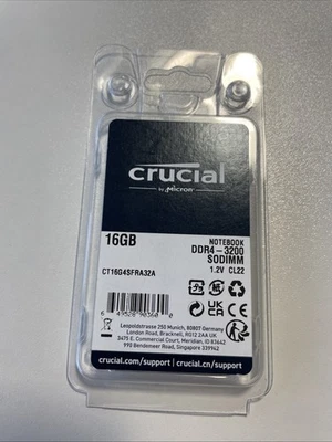 Crucial DDR4 16GB 3200MHZ Memory SO-DIMM Laptop RAM Notebook RAM - Image 1 of 2