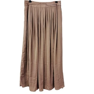 Chicos Womens Pleated Maxi Skirt Size 6 Neutral Silky Capsule Modest Flowy Chic - Picture 1 of 9