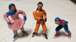 Figura PATINADORES FIGURAS PLOMO JUGUETES VINTAGE AÑOS 40 NAVIDAD INVIERNO 3 BARCLAY ICE - Imagen 1 de 6