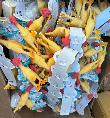 LOTE DE 48 Pequeños Vo-Juguetes Látex Pollo Perro Juguete 4" Pequeño Delgado Lote XS Pequeño Foto 1 de 2