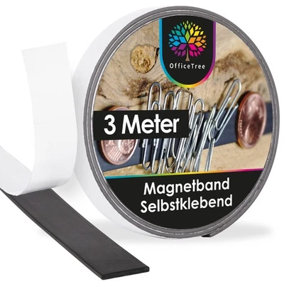 3 Meter Magnetband Selbstklebend Stark - Selbstklebende Magnetstreifen zum Kl... - Bild 1 von 4