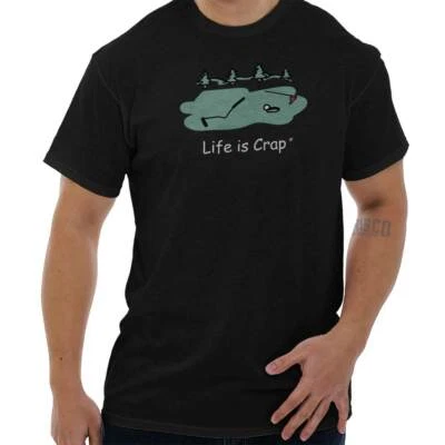 Life Is Crap Divertido Regalo Para Golfista Hombres Informal Cuello Redondo Camisetas Camisetas Foto 1 de 4