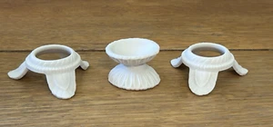 Vtg Bisque White Fancy Easter Collectible Egg Display Stands Holders Lot - Picture 1 of 9