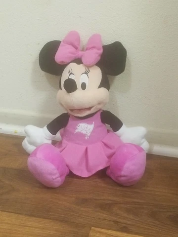 NFL Disney Tampa Bay Buccaneers Logo Minnie Mouse Cheerleader Pink Plush 17" Cover