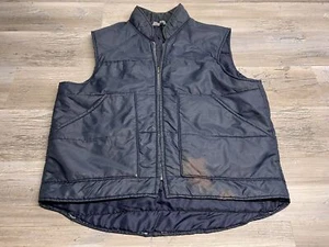 Vintage 60s Champion Running Man Puffer Vest Jacket Full Zip Blue Mens Size L - Picture 1 of 9