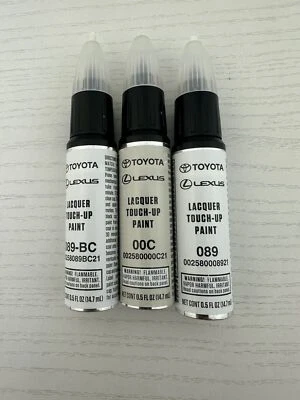 (3) Botellas de retoque Toyota Lexus 089 WIND CHILL PERLA Y CAPA BASE 089BC y transparente Foto 1 de 4