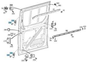 Genuine Mercedes Benz Sprinter Sliding Door Block Top/Bottom A9107662500 +Screws - Picture 1 of 2