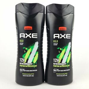 2x Axe Kilo 16oz Body Wash Kaffir Lime & Coconut 12 Hour Refreshing Scent