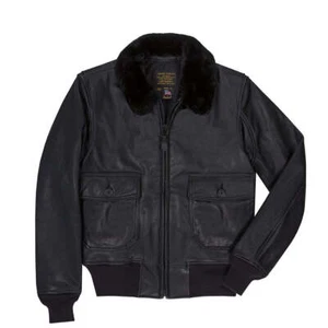 COCKPIT USA Black Leather G-1 Military Spec Jacket Z21E013 Made in USA - Picture 1 of 9