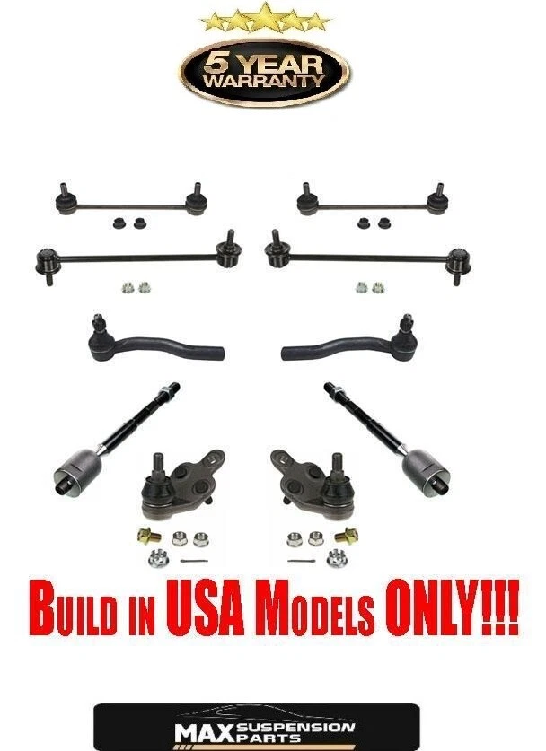 Sway Bars Ball Joints & Tie Rods for TOYOTA CAMRY 07-11 Build in USA 10pc Kit - Imagem 1 de 1