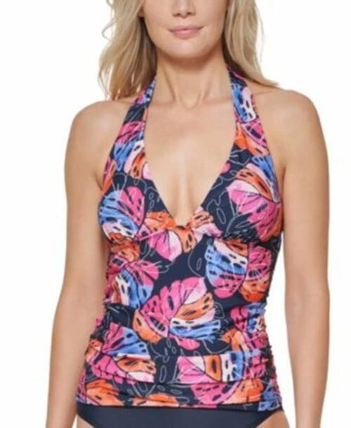 $88 Tommy Hilfiger Estampado Halter Tankini Top Mujer Traje de Baño Azul Talla Pequeña Foto 1 de 1
