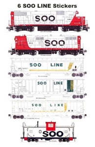 6 pegatinas individuales Andy Fletcher Soo Line Grain Train - Imagen 1 de 1