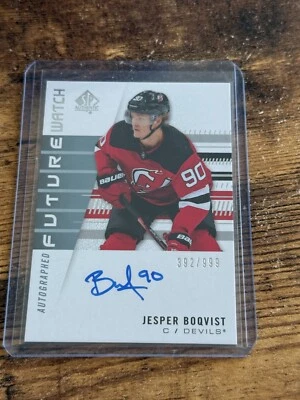 2019-20 Upper Deck SP Authentic Future Watch Auto /999 Jesper Boqvist #190 - Image 1 of 2