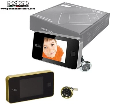 Spioncino Digitale Porta Con Display Lcd Telecamera Vitel E0372 Oro e Argento - Immagine 1 di 2