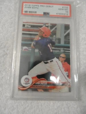 2018 Topps Pro Debut Juan Soto #133 RC Low Pop Rookie RC Nationals PSA 10 GEM MT - Image 1 of 2