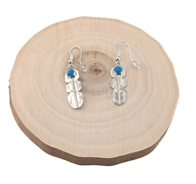 Brincos pendurados de prata esterlina opala Navajo joias feitas à mão nativas americanas ** - Imagem 1 de 4