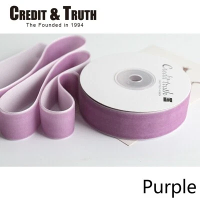 Vintage Soft Velvet Ribbon Trim Single Face Velour Webbing Floral Craft - Image 1 of 4