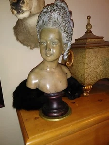 Aly Matthews Limited Edition 9/28 Bronze Bust Sculpter "Coffee, Tea or Me"  - Picture 1 of 9