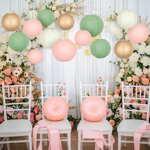 Paper Lanterns Party Decorative, round Hanging Paper Lanterns Wedding Decorat... - Picture 1 of 1