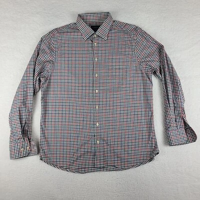 Scott Barber Dress Shirt Mens XL Multi Color Check Plaid 100% Cotton Button Up - Image 1 of 4