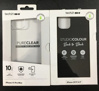 LOT OF 2 Tech21 Studio Colour Case for iPhone 11 Pro Max 6.5" - Black & Clear - Image 1 of 4