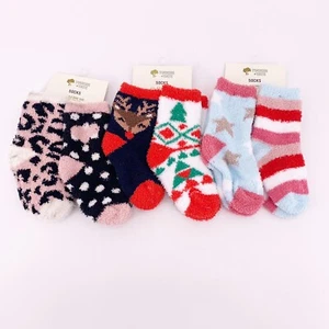 Tucker + Tate Kids Fuzzy Slipper Socks Shoe Size 4.5 - 8.5 6 Pair Bundle G11 - Picture 1 of 4