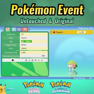 Shaymin 💚Event PC 20th Anniv Japan 💚 Brilliant Diamond & Shining Pearl - Image 1 of 4