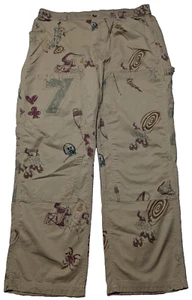 BDG URBAN OUTFITTERS Brown Printed Double Knee Carpenter Pants - Men Size XL EUC - Picture 1 of 24