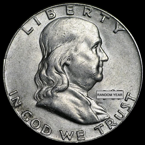Franklin Half Dollar ~ Circulated - 90% Silver - One Random Coin Cover