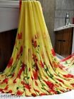 Georgette Saree Floral Printed Women Traditional Cultural Designer Sari Dress