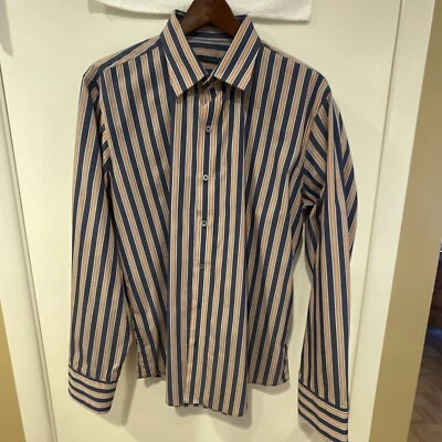 Zachary Prell Men Size L Blue Striped Button Up Shirt Long Sleeve Casual - Image 1 of 4