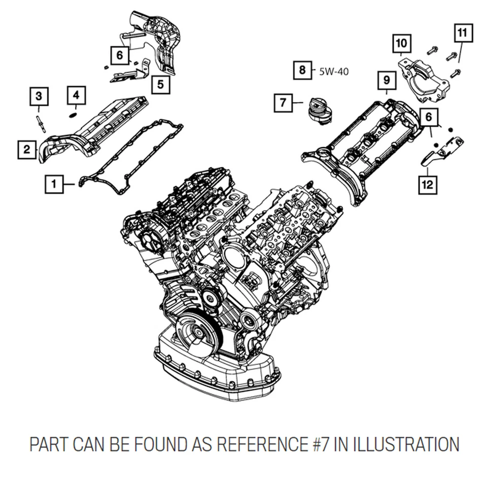 Tapa de llenado de aceite de motor Mopar original OEM para Ram 1500 2014-2018 1500 Classic 2019 Foto 1 de 1