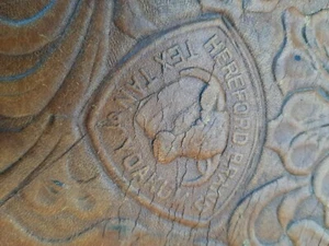 HEREFORD TEXT TAN Horse Saddle   Western saddle leather Tan of Yoakum SIZE 15. - Picture 1 of 16