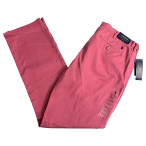 Polo Ralph Lauren Classic Fit Flat Front Chino Red Pants 100% Cotton $85 - Picture 1 of 7
