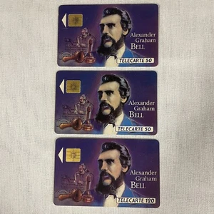 Telecarte 50 Telephone Card Alexander Graham Bell Bundle x3 Great Condition - Picture 1 of 8