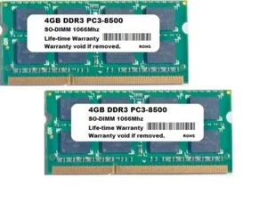 NEW 8GB Kit 2X4GB DDR3 IBM Lenovo ThinkPad X200 X201 Laptop Memory RAM - Picture 1 of 3