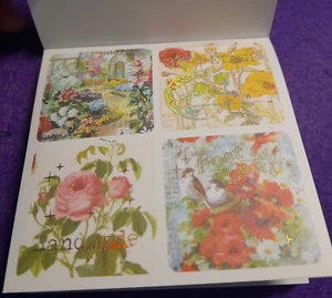 Book of  80 Flowers Stickers Bronzing Coated Paper Stickers Book Letter Notes  - Picture 1 of 12