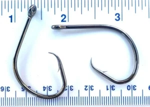 50 Matzuo 122010 Black Straight Eye Offset Circle Fish Hooks size 7/0 - Picture 1 of 2