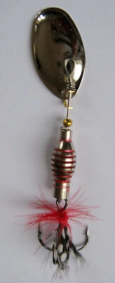 Trendex Spinner silber mit Federpuschel Barschangeln Fa. Behr 7 oder 9g - Bild 1 von 3