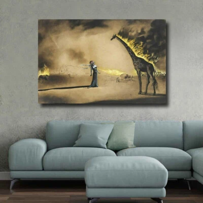 Salvador Dali 1937 Girafe en Feu  -  CANVAS or PRINT WALL ART - Image 1 of 3