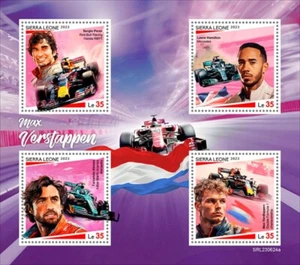 Sierra Leone - 2023 Max Verstappen, Formula 1 Driver - 4 Stamp Sheet SRL230624a - Picture 1 of 1