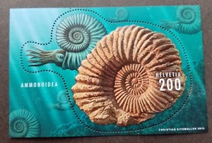 [SJ] Switzerland Ammonites 2015 Marine Life Shell (ms) MNH *odd shape *embossed - Picture 1 of 6